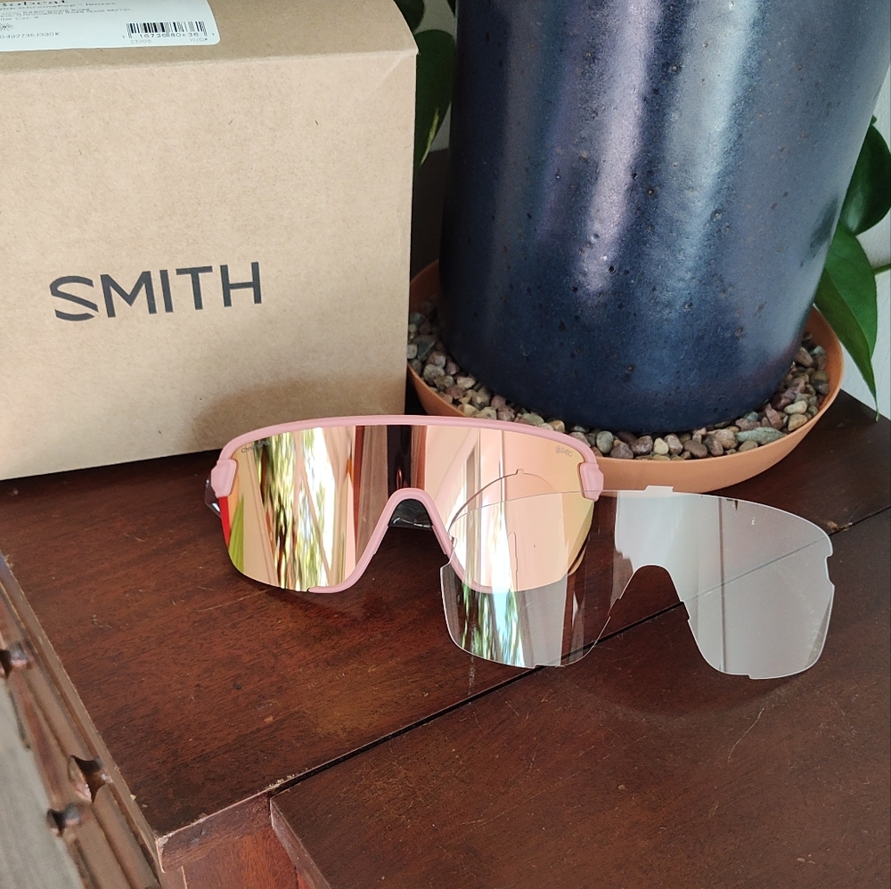 Smith Bobcat Sunglasses Chromapop Rose Gold Pink NWT